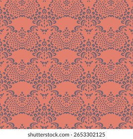 Desenho de Damasco no papel de parede. Design boêmio vintage. Impressão Boho em estilo retrô. Bela concha. Padrão de laço de trabalho aberto sem costura para bordados. Design boêmio vintage. Estêncil de damasco.