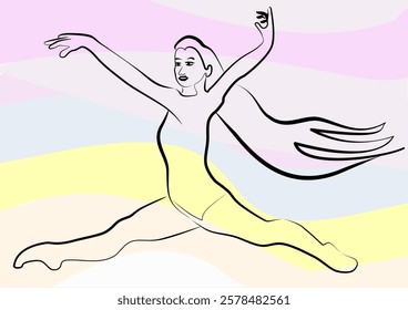 drawing of a dancer jumping