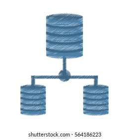 drawing data center information digital vector illustration eps 10