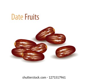 Drawing Date Fruits. Middle eastern food. Iftar meal.