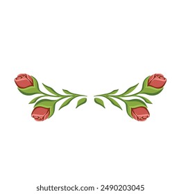 Drawing decorative decoration line decoration rose plant, vector illustration