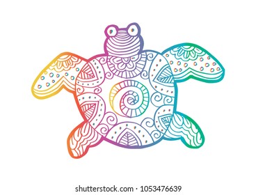 Drawing decorative turtle