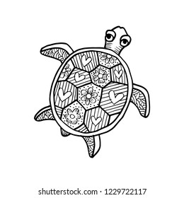Drawing decorative turtle