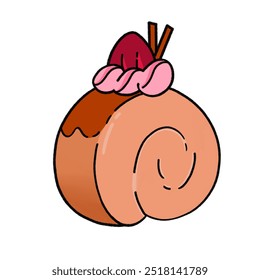 a drawing of delicious dessert bread that perfectly baked have delicious taste