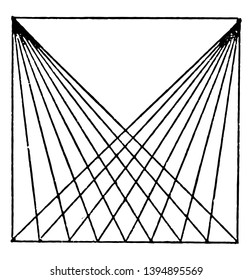 Drawing Diagonal Lines with T Squares and Triangle is to allow each line to dry before inking and drawn using a 45 degree triangle, vintage line drawing or engraving illustration.