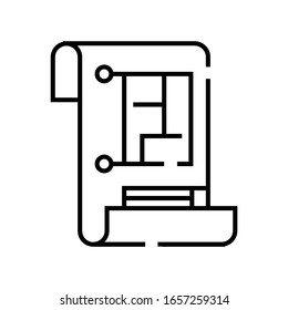 Drawing diagram line icon, concept sign, outline vector illustration, linear symbol.