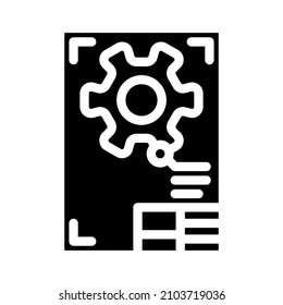 drawing digital document glyph icon vector. drawing digital document sign. isolated contour symbol black illustration