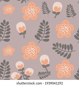 Dibujo con herramientas digitales, imagen abstracta, ilustración vectorial, flores y hojas alineadas