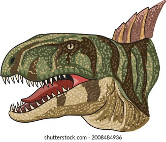 drawing dimetrodon head, art.illustration, vector