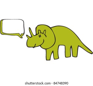 drawing of a dinosaur with speech bubble
