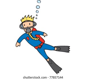 Drawing of a diver