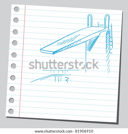 Drawing Diving Board Stock Vector Royalty Free 81906910 Drawing Diving Board Stock Vector Royalty Free 81906910