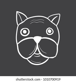 drawing dog animal character icon flat black