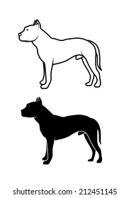 drawing of a dog of fighting breed