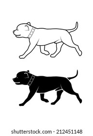 drawing of a dog of fighting breed