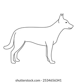 Drawing of a dog line art or dog outline
