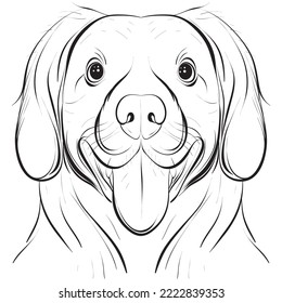 drawing dog line art, vector format