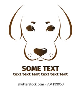 Drawing of a dog on white background. Symbol icon logo design. Vector illustration.