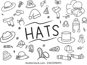 drawing doodle hat headware set