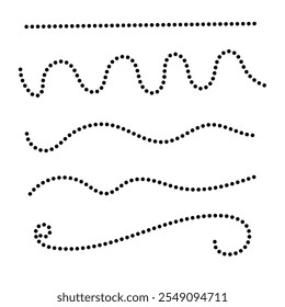 Projeto vetorial de coleção de linhas de pontos de desenho