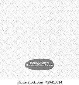Drawing dotted pattern - seamless. Black and white texture. Retro memphis style, fashion 80-90s.