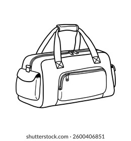 A Drawing of a Duffel Bag With a Handle on It.