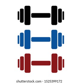 Drawing dumbbell icon set.Vector illustration.