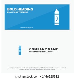 Drawing, Education, Pencil, Sketch SOlid Icon Website Banner and Business Logo Template