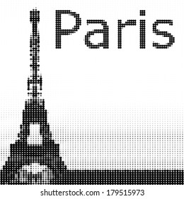 Drawing of Eiffel tower in halftone style