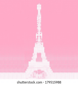 Drawing of Eiffel tower in halftone style