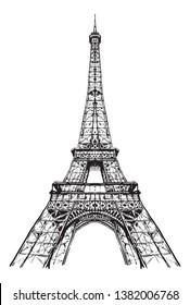 Drawing Eiffel tower, Paris France, Tour Eiffel ,aesthetic