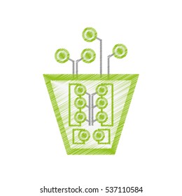 drawing electronic circuit board hardware vector illustration eps 10