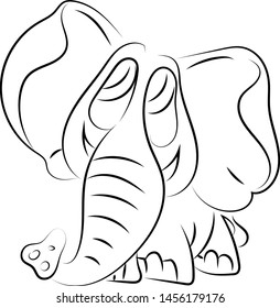 Dibujo de elefante, ilustración, vector sobre fondo blanco
