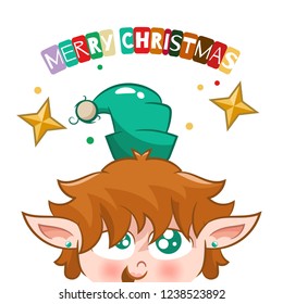 Drawing of elf with Christmas star