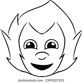 A drawing of an emoji without color.