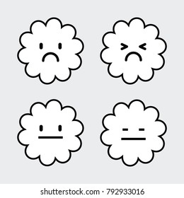 Drawing Emoticon Cloud Character Vector