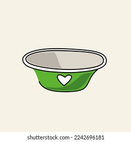 Drawing of an empty food cup. Kitchen utensils. Handmade drawing of dishes. Vector illustration.
