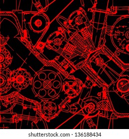 Drawing engine seamless pattern,  background. Seamless pattern can be used for wallpaper, pattern fills, web page background,surface textures. Gorgeous seamless  background