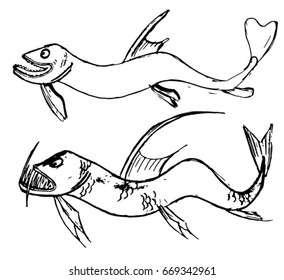 Drawing of evil and kind fish