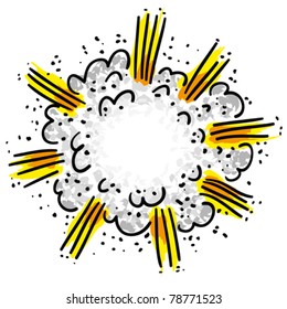 Drawing of an explosion, vector illustration