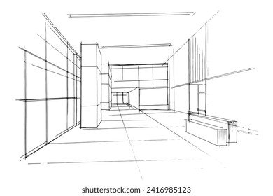 Líneas arquitectónicas exteriores e interiores de diseño. , Montaje gráfico en arquitectura y diseño interior. , Esbozar ideas para diseños interiores o exteriores.