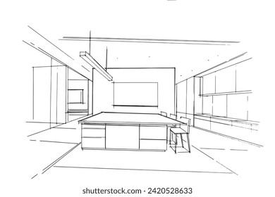 Líneas arquitectónicas exteriores e interiores de diseño. , Montaje gráfico en arquitectura y diseño interior. , Esbozar ideas para diseños interiores o exteriores.