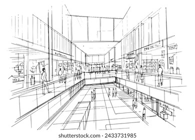 Drawing exterior and interior architectural lines. , Graphic assembly in architecture and interior design work. ,Sketch ideas for interior or exterior designs.