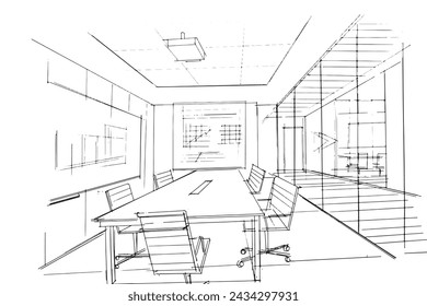 Drawing exterior and interior architectural lines. , Graphic assembly in architecture and interior design work. ,Sketch ideas for interior or exterior designs.