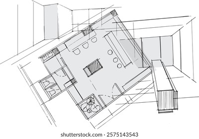 Desenhando linhas arquitetônicas exteriores e interiores. , Montagem gráfica em arquitetura e trabalhos de design de interiores. , Desenhe ideias para designs de interiores ou exteriores.