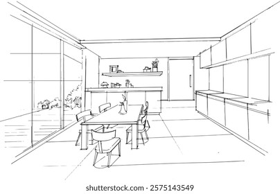 Desenhando linhas arquitetônicas exteriores e interiores. , Montagem gráfica em arquitetura e trabalhos de design de interiores. , Desenhe ideias para designs de interiores ou exteriores.