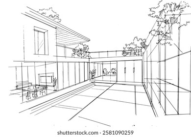 Desenhando linhas arquitetônicas exteriores e interiores. , Montagem gráfica em arquitetura e trabalhos de design de interiores. , Desenhe ideias para designs de interiores ou exteriores.