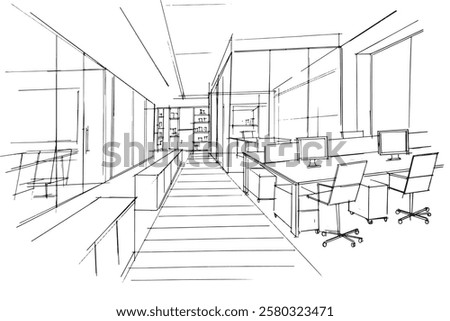 Drawing exterior and interior architectural lines. , Graphic assembly in architecture and interior design work. ,Sketch ideas for interior or exterior designs.