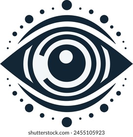 a drawing of an eye with circle around it