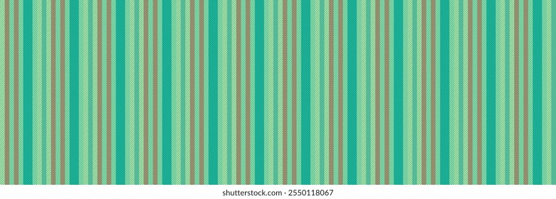 Dibujo de líneas de tela sin costuras, raya de Vector de patrón de estilo. Textil de textura de fondo de Vertical Populares en paleta de colores verde azulado y verde.